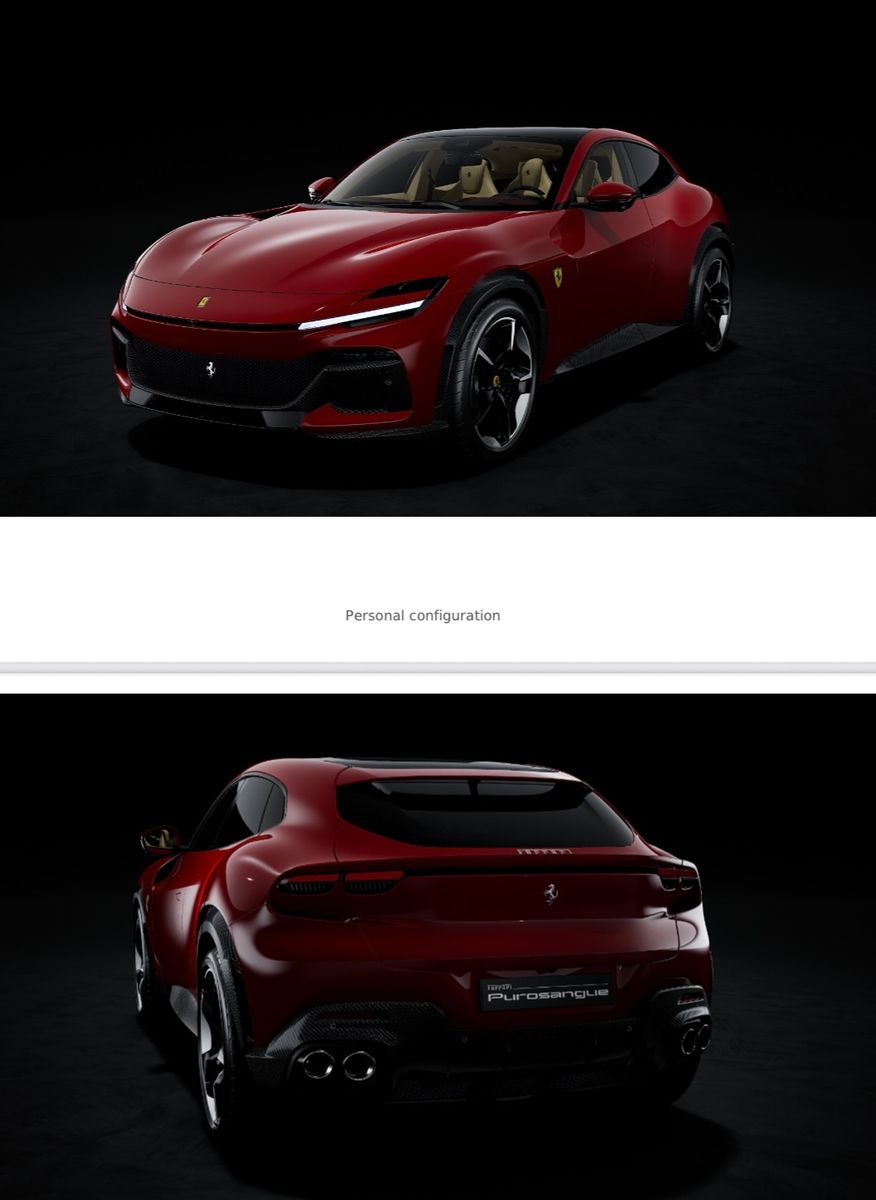 Fahrzeugabbildung Ferrari PUROSANGUE V12 CARBONPACK EXT&INT PANO PR25 FULL