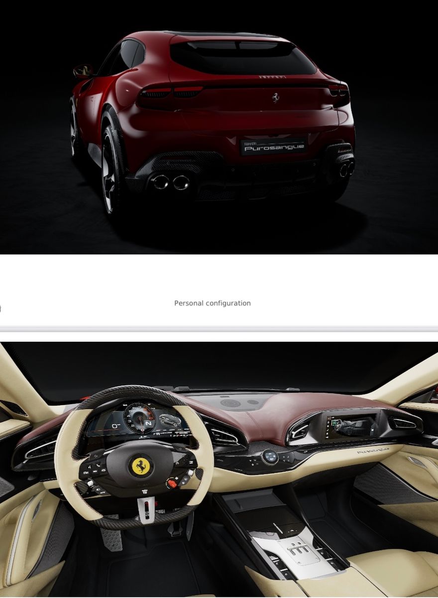 Fahrzeugabbildung Ferrari PUROSANGUE V12 CARBONPACK EXT&INT PANO PR25 FULL
